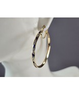 Womens 14K Yellow Gold Spinel &amp; CZ Hoop Earrings, 4.5g E3763 - $14,585.09 MXN