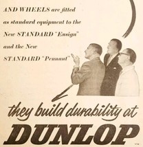 1957 Dunlop Tubeless Tires Wheels Import Advertisement Autocar Automobil... - $554.45 MXN