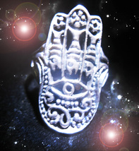 Haunted Ring Master Witches The Power Of Hamsa Secret Rare Ooak Magick - £167.68 GBP