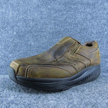 SKECHERS Shape-Ups Men Sneaker Shoes Brown Leather Lace Up Size 10.5 Medium - £30.25 GBP