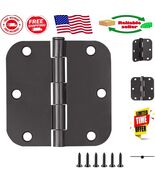 6 Matte Black Interior Door Hinges 3.5&quot; x 3.5&quot; with Quiet Operation &amp; De... - $44.74 CAD