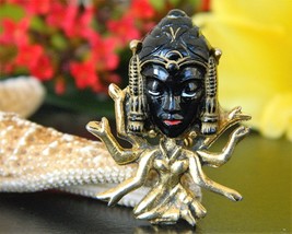 Vintage Selro Selini Hindu Goddess Lakshmi Brooch Pin 6 Armed Figural  - £50.13 GBP