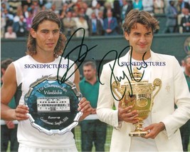 Rafael Nadal And Roger Federer Autographed 8x10 Rp Photo Tennis Champions - £11.85 GBP