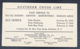 1949 Southern Cross Line Steamship Advertising Postal Card Shipping Brooklyn Rio - £24.08 GBP