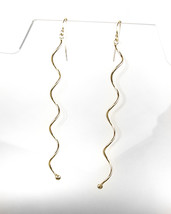 CHIC &amp; UNIQUE Lightweight Gold Twist Swirl Coil Long Dangle Earrings - $12.99