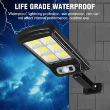 LED Solar Street Wall Light PIR Motion Sensor Waterproof Flood Lamp w/Remote - £19.30 GBP