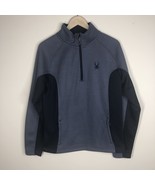Spyder Men&#39;s Size M 1/4 Zip Sweatshirt Sweater Grey/Black Fleece Lined - $753.77 MXN