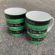 Starbucks Twelve Days of Christmas Coffee Mug Tea Cup Deborah Reinhart Lot of 2 - £17.03 GBP