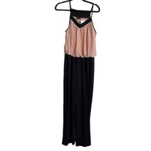 Enfocus Studio Women&#39;s Jumpsuit Size 14 Pink Black Polka Dot Sleeveless - £12.72 GBP