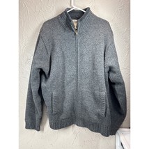 L.L. Bean Men’s 100% Wool Full Zip Fleece Lined Sweater Jacket Grey Size... - $744.05 MXN