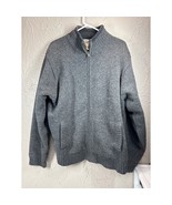 L.L. Bean Men’s 100% Wool Full Zip Fleece Lined Sweater Jacket Grey Size... - $744.05 MXN