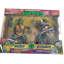 Teenage Mutant Ninja Turtles Leonardo vs Rocksteady Action Figure TMNT Playmates - £28.78 GBP