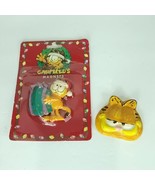 Lot Of 2 GARFIELD the Cat Christmas Magnet And Face Package Damage New - £17.83 GBP