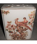 Andrea by Sadek RECTANGULAR PORCELAIN  6&quot;  x 5&quot;  Flower Frog BIRD MOTIF - $29.69