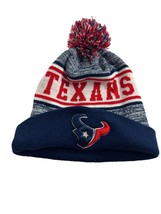 Knitted Winter Hat Blue Red White Beanie NFL Pom Pom One Size Unisex Houston - £9.34 GBP