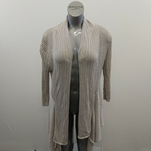Orange Women&#39;s Open Cardigan Sweater Size Large Gray Long Sleeve - £11.64 GBP
