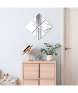 Small Decorative Wall Self Adhesive Shaped Mirrors - Set of 4 - £15.83 GBP