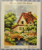 Orchidea Collection House Near the River Hand Painted Canvas 24 x 30 cm SEALED - £27.49 GBP
