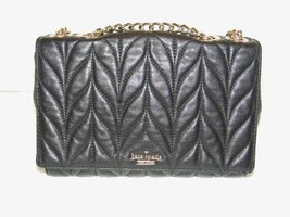 Kate Spade New York Black Quilted Emelyn B Lane Shoulder Flapover Handbag Guc - £44.27 GBP