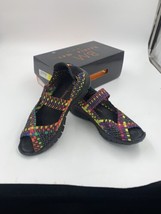 Bernie Mev Comfi Black Multi Color Wedge Size 6 Fun Bright Comfortable With Box - £13.34 GBP