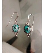 925 Sterling Silver Turquoise Hook Dangle Earrings Free Shipping  - $556.66 MXN