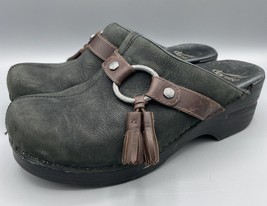 Dansko Leather Clog Mule Tassel Black Brown Size 37 Womens 6.5 Slip On  ... - $324.69 MXN