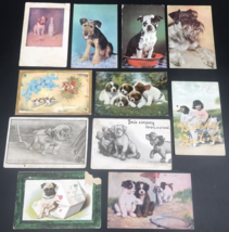 Lot of 11 Dog Puppy Canine Vintage &amp; Antique Adorable Comic Postcards Sh... - $18.53