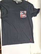 Men’s Air Jordan with Pocket S/S T-Shirt Red Black Gray Size L - $16.82