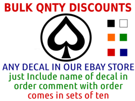 Bulk Quantity Wholesale Vinyl Decal Car Sticker sets of 10 CHOOSE SIZE COLOR - £14.51 GBP+