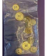 Lot Of 10 Military Gold Buttons for Navy Uniform Different Designs &amp; Sizes - $223.24 MXN