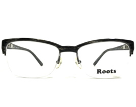 Roots Eyeglasses Frames RT716 BLK STPE Gray Horn Cat Eye Half Rim 52-16-130 - £44.61 GBP