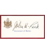 Maine Governor John H. Reed - 1960s Signed, Autographed Business Card - $240.92 MXN