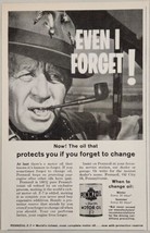 1962 Print Ad Pennzoil Motor Oil Forgetful Man Smokes a Pipe Oil City,PA - $13.48