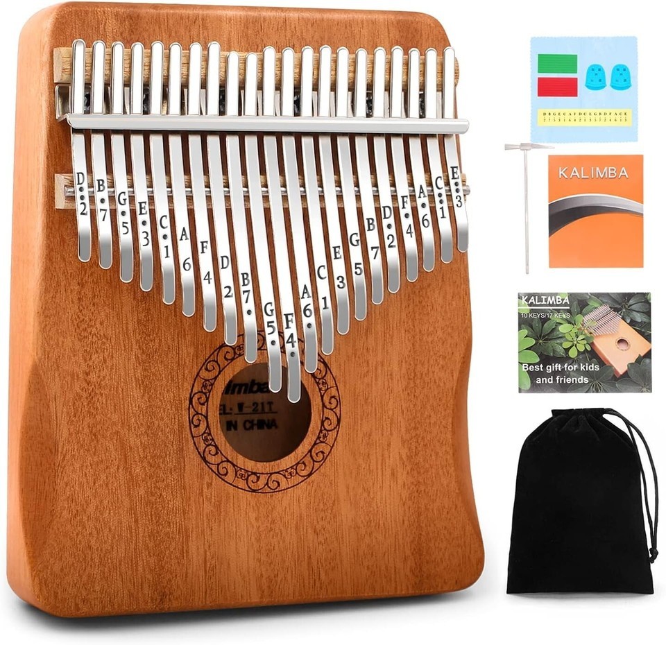 Travel-Friendly 21-Key Kalimba Thumb Piano - Musicians Gift with Tune Hammer Item image 3