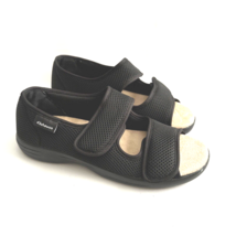 Schawos Anatomic Women US Size 13 Black Sandals Slides Hook Loop Adjust ... - £18.48 GBP