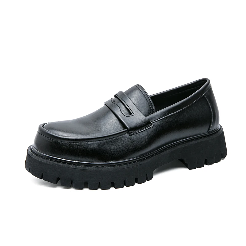 Platform Shoes Loafers Shoes Men Thick-soled Wedding Shoes Black Formal ... - £38.76 GBP