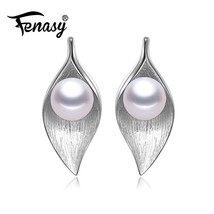 FENASY pearl earrings, natural Pearl earring,leaves earrings for women,vintage a - £14.50 GBP