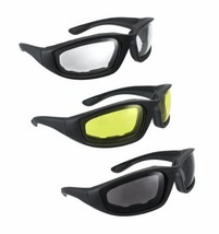 3pc Motorcycle Bike Riding Biking Sun UV Wind Protection Glasses Gear Goggles - £11.29 GBP