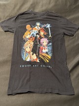 Sword Art Online Anime Tee Black Sz S Kirito Asuna Group Graphic T-Shirt - $12.95