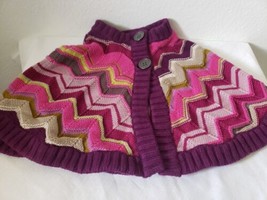 MISSONI For Target Girls Knit Shawl Cape Poncho Sweater Size XL 4T-5T Purple - £11.66 GBP