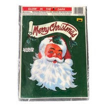 Vintage Glow In The Dark Merry Christmas Santa Window Cling Color Clings... - $10.00