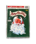 Vintage Glow In The Dark Merry Christmas Santa Window Cling Color Clings... - £7.86 GBP