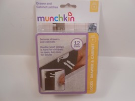 DRAWER AND CABINET LATCH for kids safety MUNCHKIN 12 PACK WHITE New Chil... - £7.40 GBP