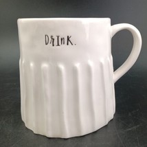 Rae Dunn Artesian Collection by Magenta &quot;DRINK&quot; Ribbed Mug, Near Mint - £6.33 GBP