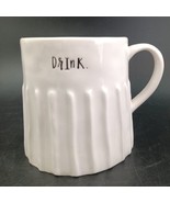 Rae Dunn Artesian Collection by Magenta &quot;DRINK&quot; Ribbed Mug, Near Mint - £6.21 GBP