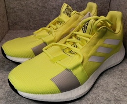 Men 9.5 adidas Boost SenseBOOST Go M Neon Yellow White Gray Black Running Shoes - £80.08 GBP
