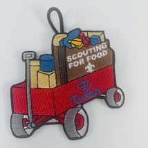 Boy Scouts Scouting For Food Can Drive Patch BSA Red Wagon Bag Groceries Pantry - £4.43 GBP