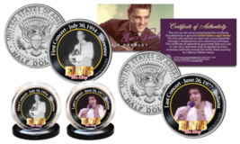 ELVIS PRESLEY First/Last Concert JFK Half Dollar 2-Coin Set OFFICIALLY L... - £11.00 GBP