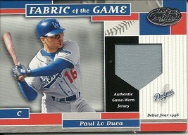 2002 Leaf Certified Materials Fabric Of The Game Debut P Lo Duca 91 Dodgers36/98 - £5.89 GBP