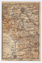 1904 Original Antique Map Of Teutoburger Wald Teutoburg Forest Detmold Germany - £16.94 GBP